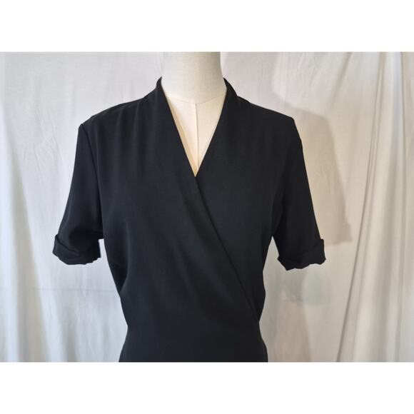 M. M. Lafleur Womens Designer Black The Tory 2.0 Faux Wrap Dress US 8 - Picture 6 of 11